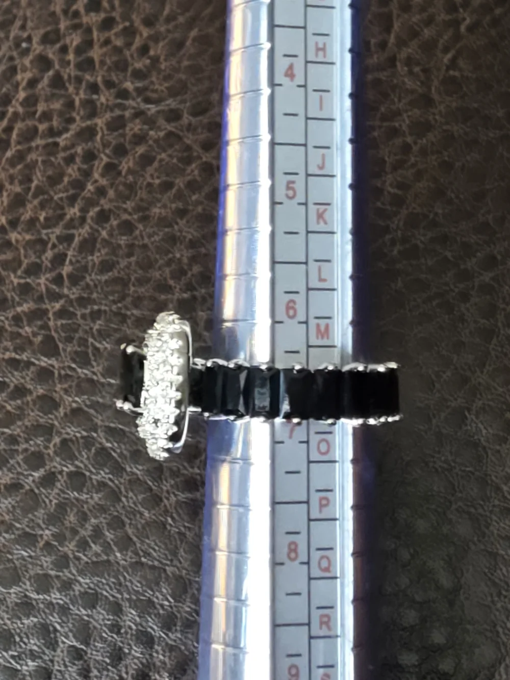 Black and Silver Halo Cocktail Ring - Women Jewelry Size 7